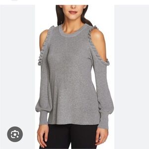 1. State Black Cold Shoulder Sweater